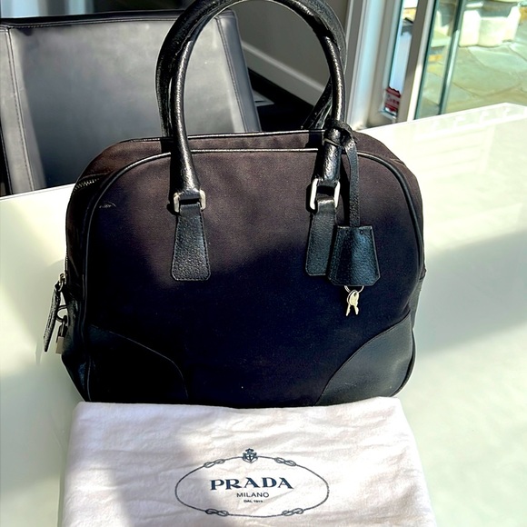 Prada Canvas and Leather Cinghiale Handbag includrs Dustbag - Picture 1 of 9